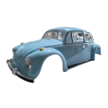 BOLHA PINTADA VW FUSCA AZUL COM PARA-CHOQUES ESCALA 1/10 200mm LYNX LHP0835 AZ